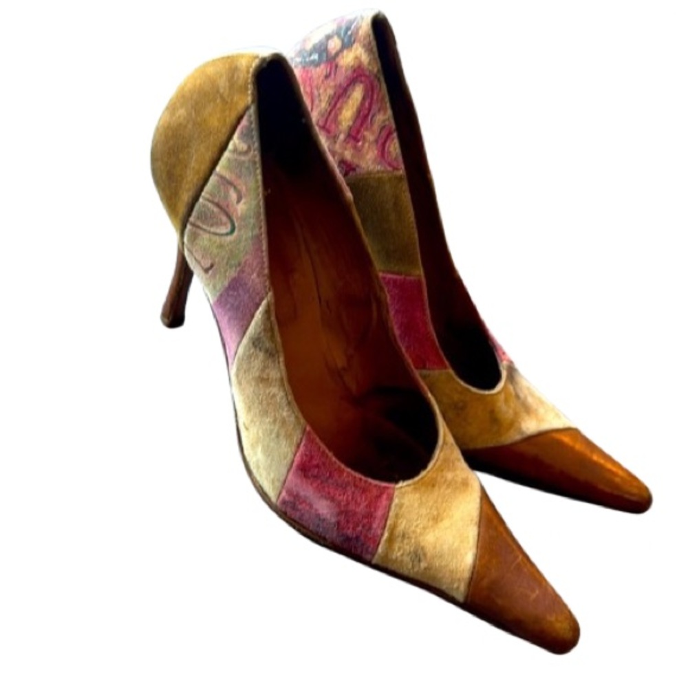 Vintage Mare NYC Italian Pumps 39 (US 8) | Art Collage Print Heels